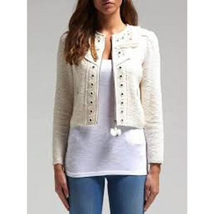REBECCA‎ TAYLOR White Mirror Embroidered Tweed Jacket - NWT